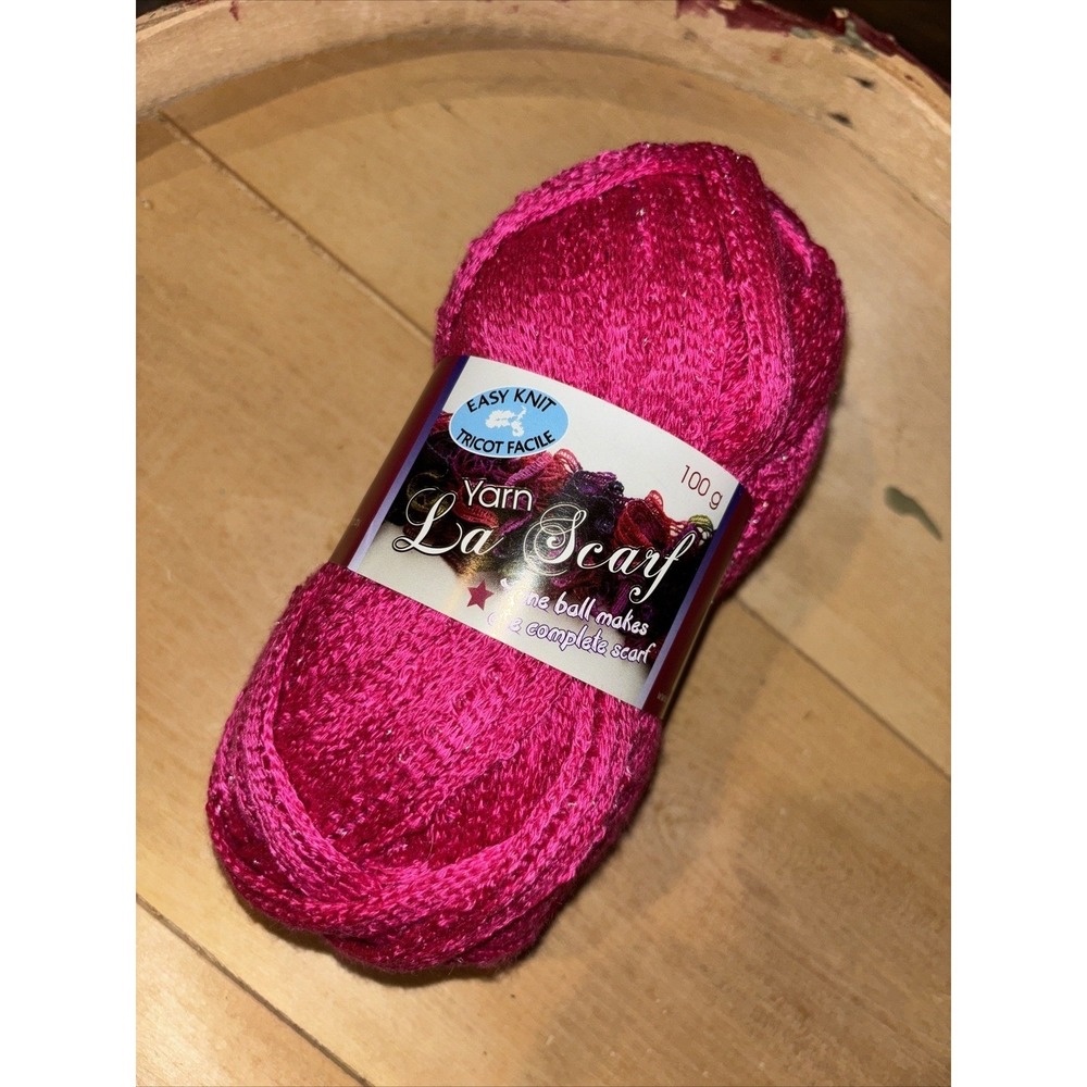 La Scarf yarn for‎ boa scarf 97% acrylic/3%metallic 100gr Hot Pink